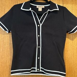 Bailey 44 Women’s Collared Cropped Cardigan Sweater Button Down Size Medium